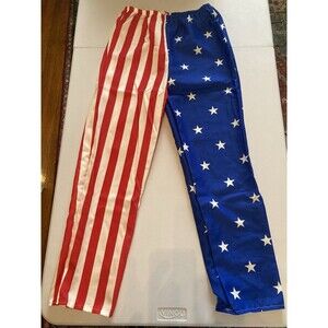 ERA Spooky Women’s M NWOT Costume Patriotic Flag Pants Elastic Waist Excellent
